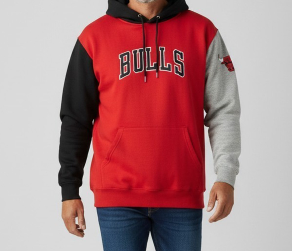 Fanatics Chicago Bulls Mens Pullover Hoodie 2XL Red/Black Cotton Blend NBA